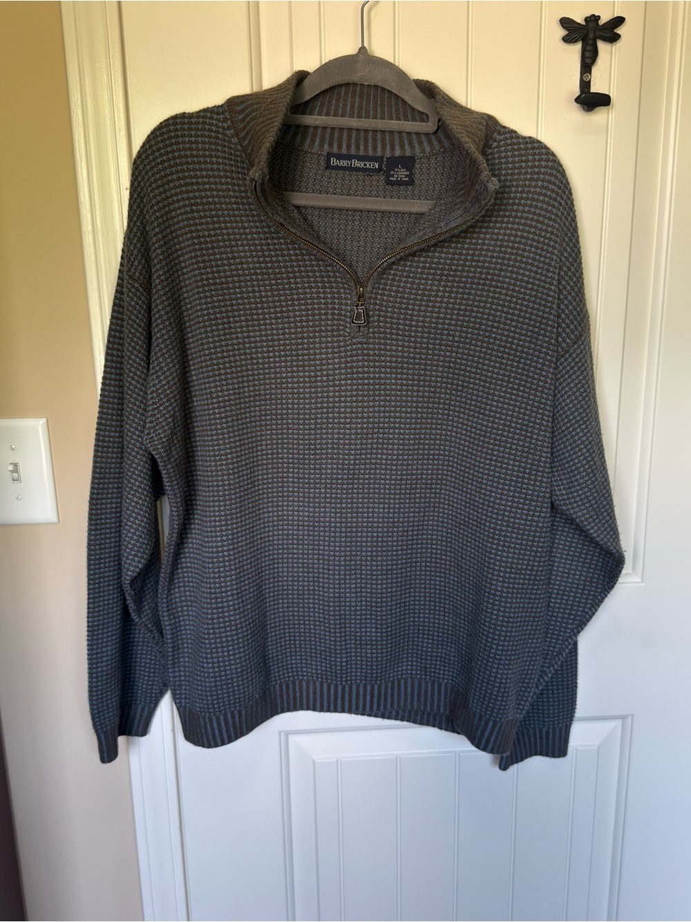 Barry Bricken Men's Half-Zip Waffle Knit Sweater